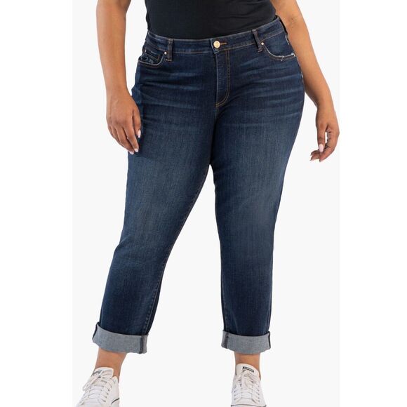 Kut from the Kloth Jeans Womens Plus Size 18W Blue Catherine Boyfriend Stretch - Picture 7 of 9